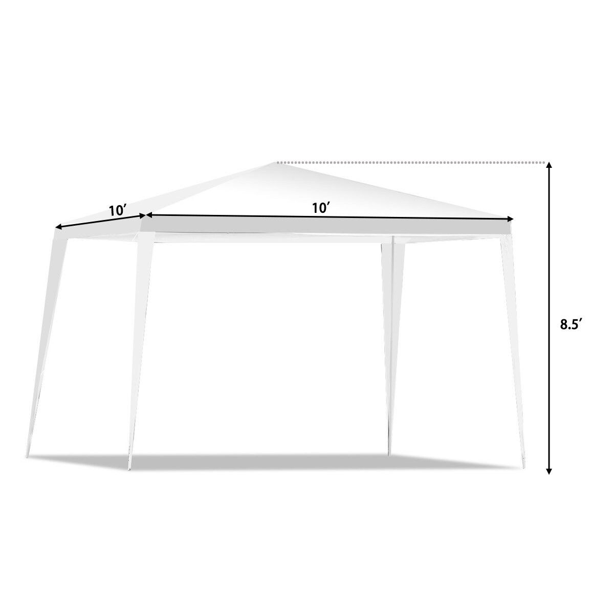 White Steel Frame Outdoor Canopy Tent 10x10ft Waterproof UV-Resistant