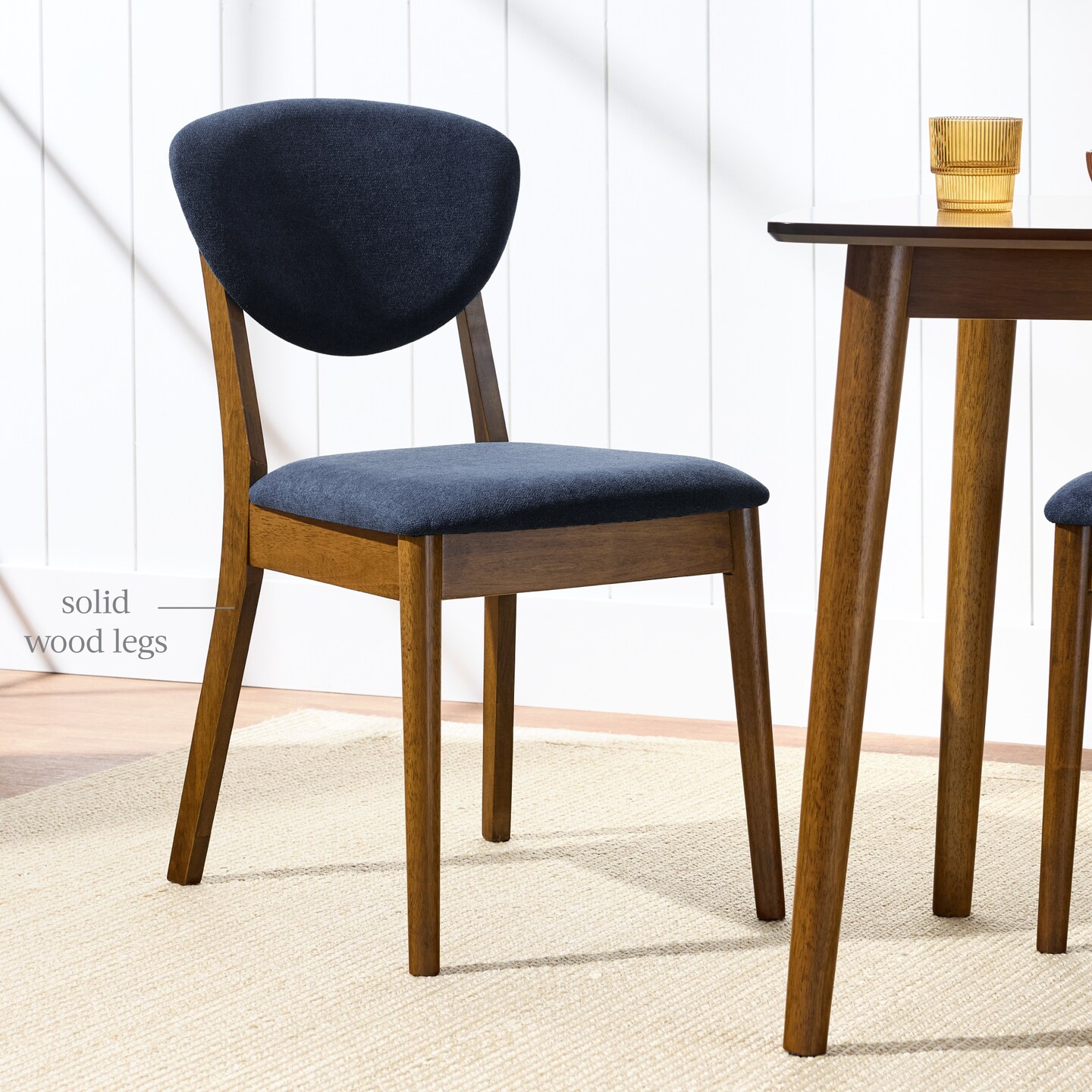 Best Choice Products 2-Piece Mid-Century Modern Wood & Upholstered Dining Chair Set