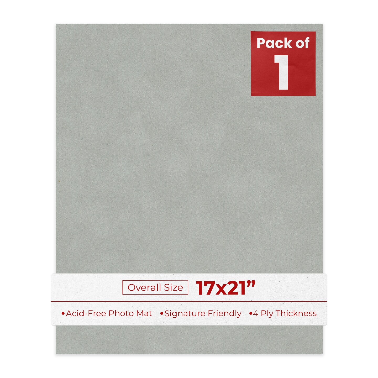 Light Grey Suede 17x21 Uncut Mat Board - Blank Sheets, No Opening