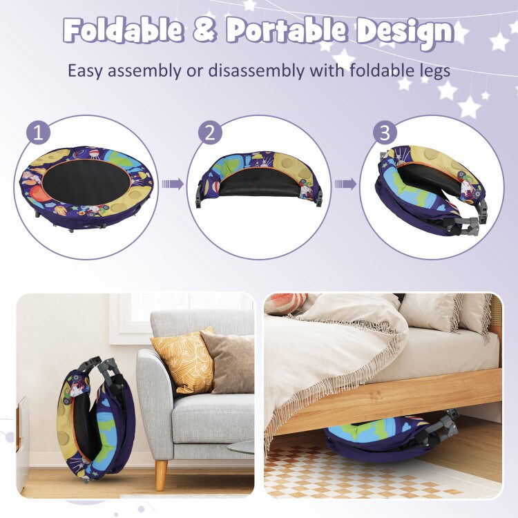 Small Rebounder Trampoline for Children – Foldable & Light-Up Design