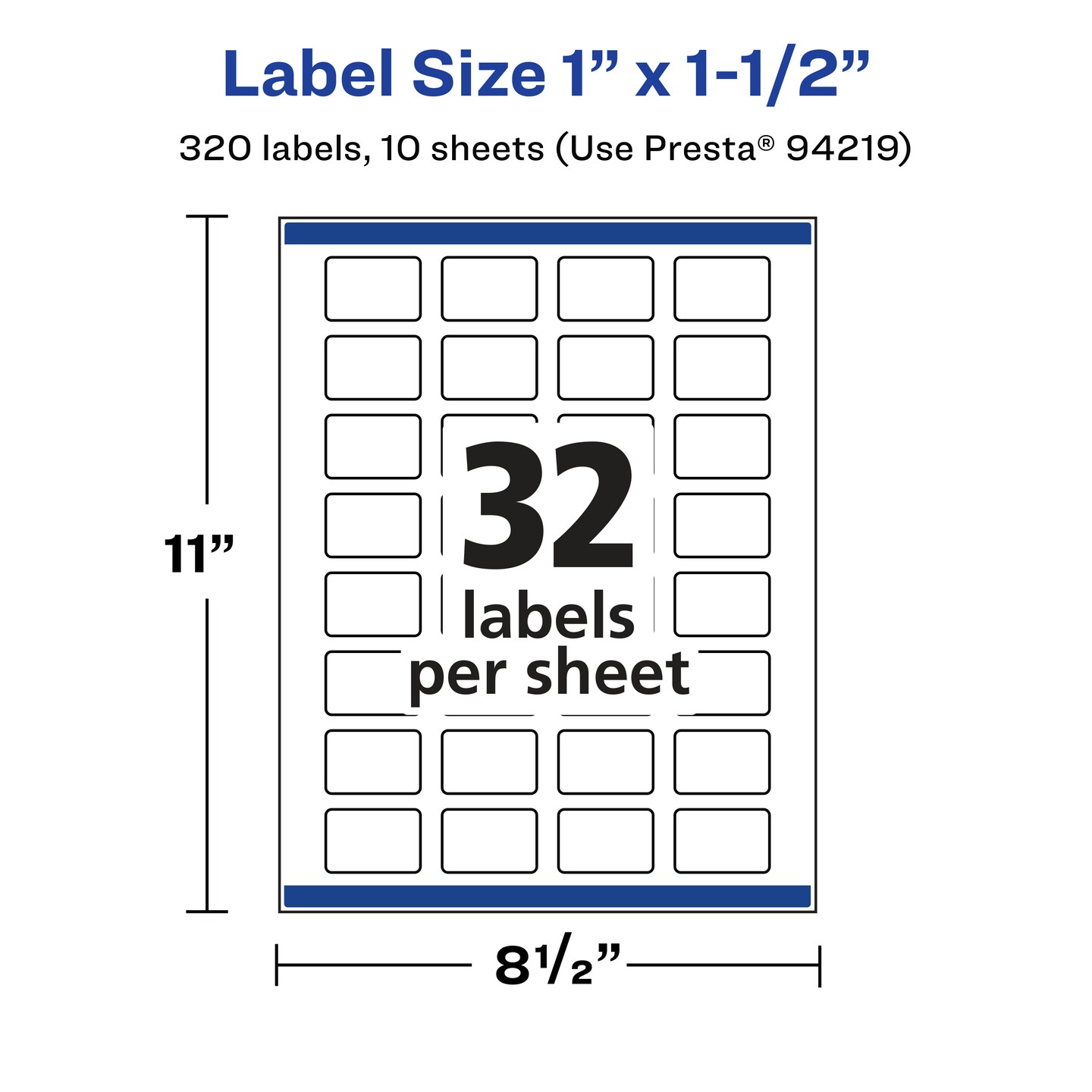 Avery Glossy Clear Rectangle Labels with Sure Feed, 1" x 1.5"