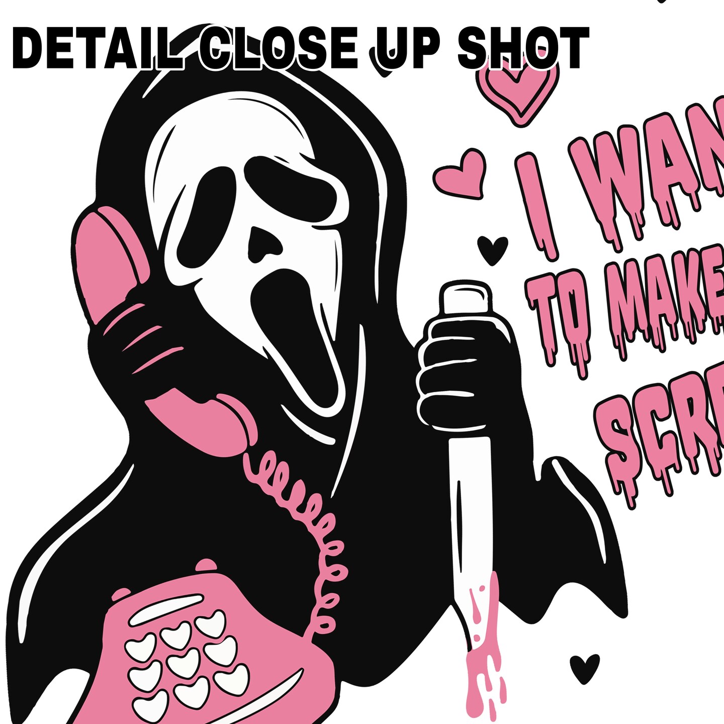 Valentine DTF Transfer - Scream Ghost Face Romance Ready To Press