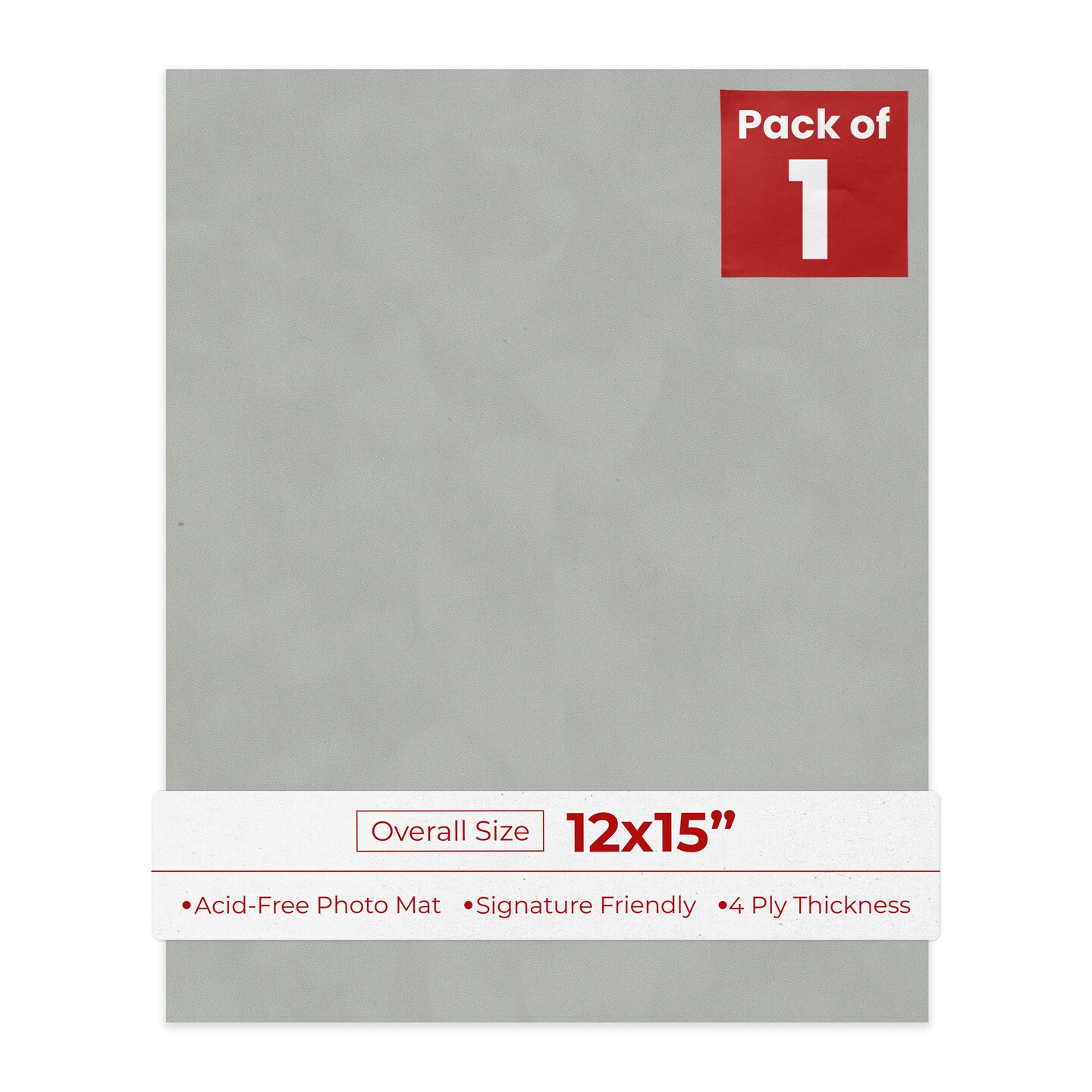 Light Grey Suede 12x15 Uncut Mat Board - Blank Sheets, No Opening