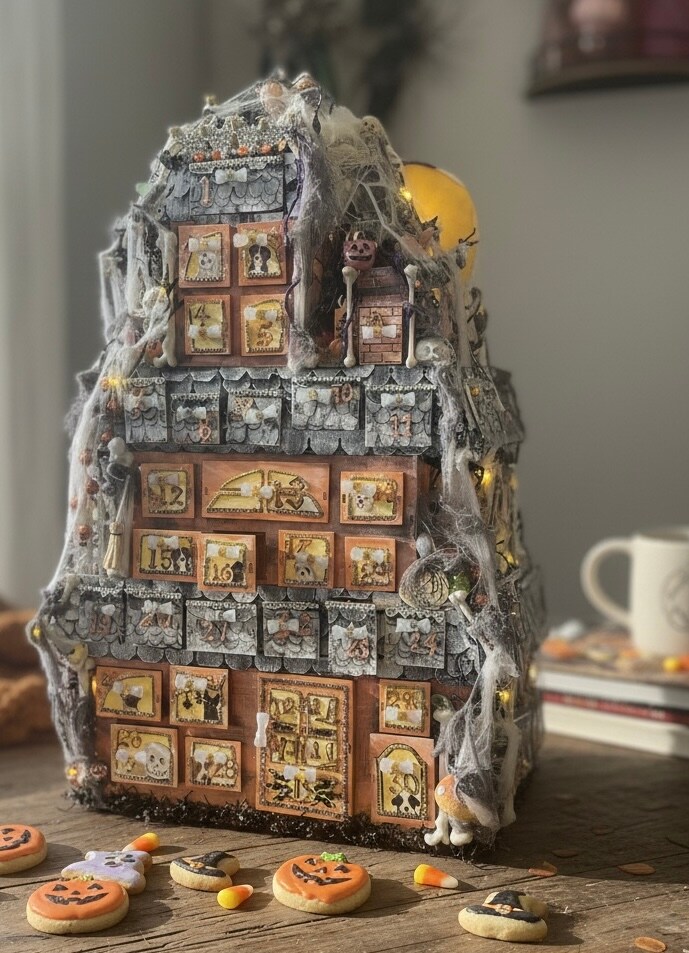 Haunted Halloween House (Orange-Black): Advent Countdown Calendar for Pet Treats