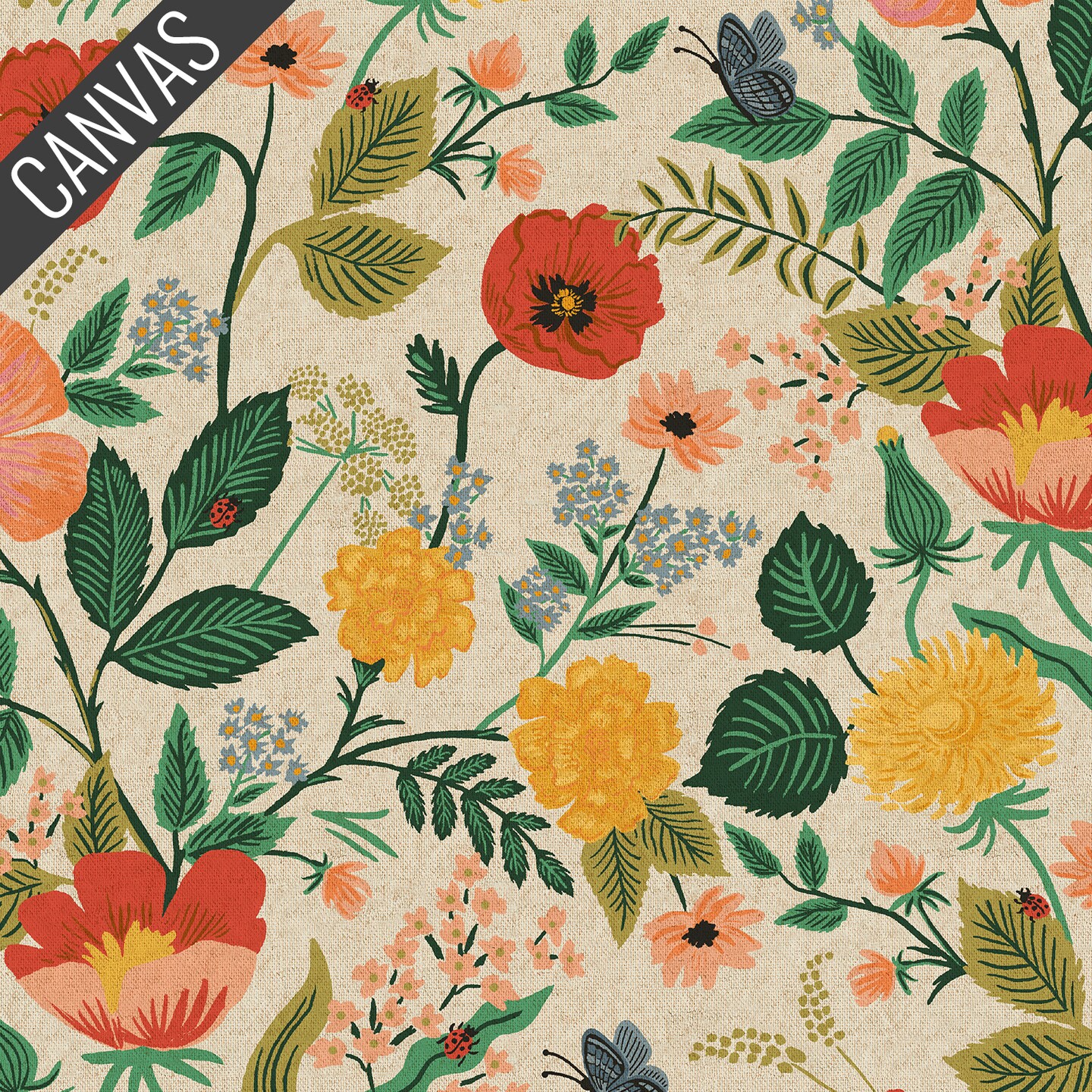 Botanical Floral Canvas in Natural (rp702-na4uc) | Camont | Rifle Paper Co | Cotton+Steel