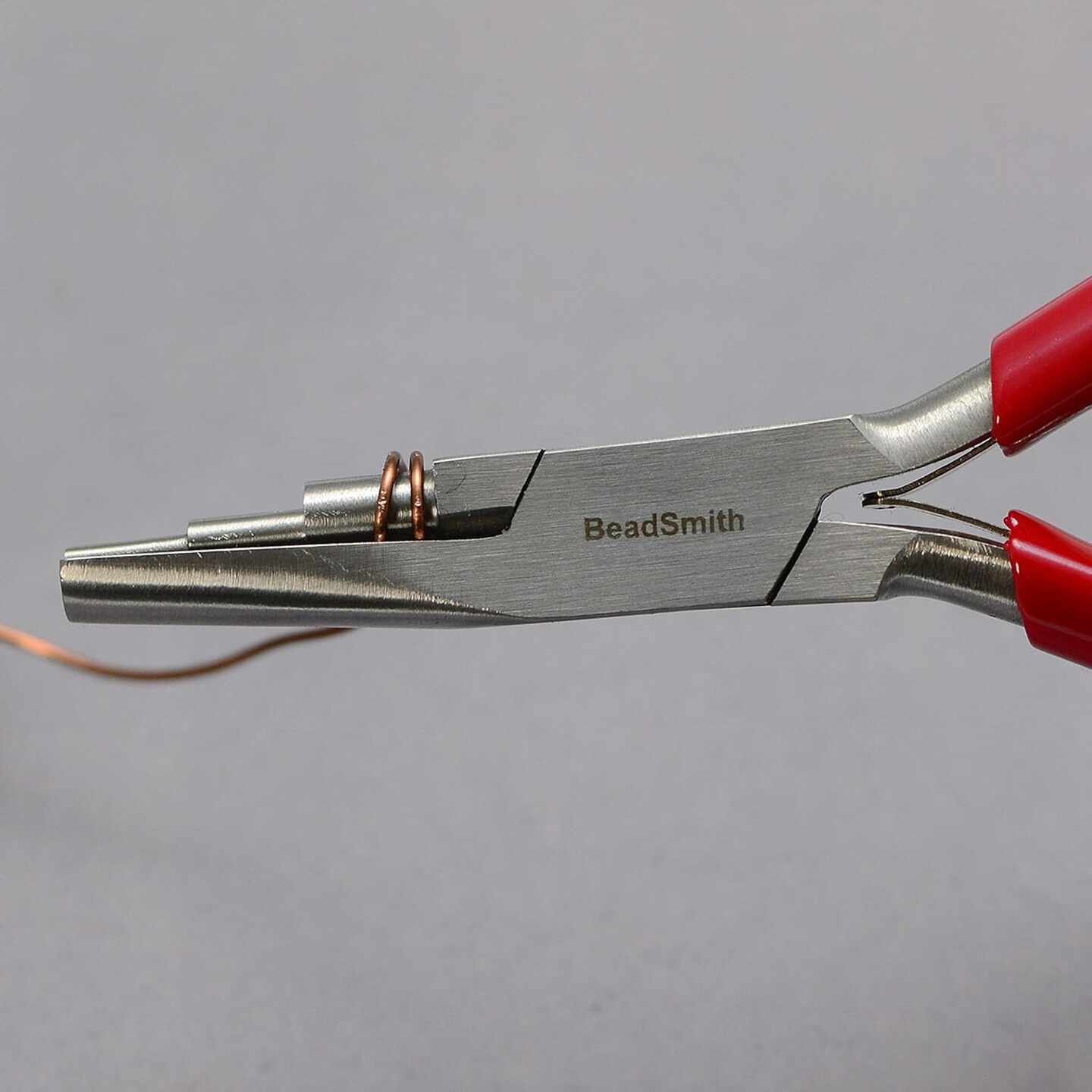 The Beadsmith 3-Step Round/Concave (Hollow) Pliers &#x2013; Creates 3-4-5mm Loops &#x2013; Wire Looping and Wire Bending Plier &#x2013; 6 inches &#x2013; Steel Head &#x26; Double Leaf Springs &#x2013; Tool for Jewelry Making