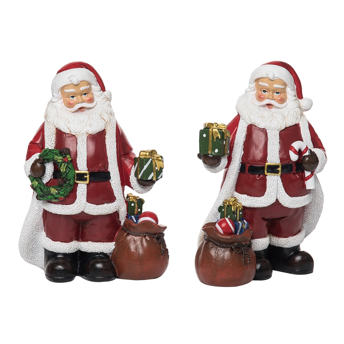 Christmas Resin Jolly Santa Figurine Set of 2 Home Decor | Michaels