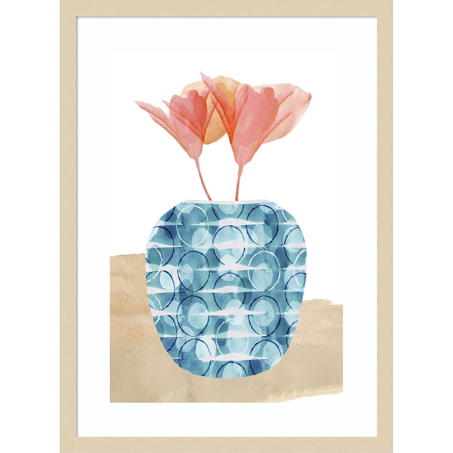Colorful Decorative Pot II by Flora Kouta Wood Framed Wall Art Print
