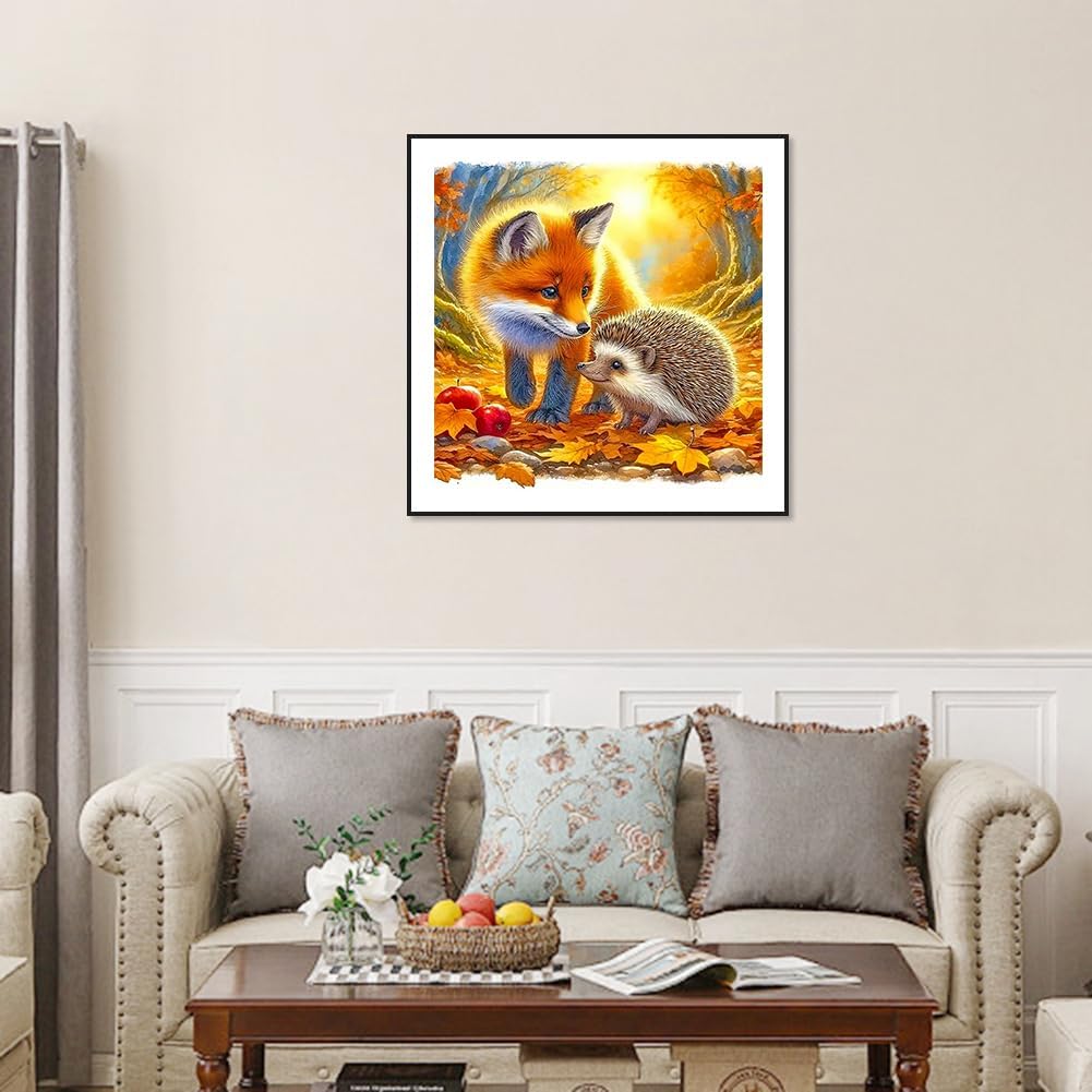 Fox Diamond Painting Kits for Adults, 5D DIY Diamond Art Kits for Beginners, Full Drill Diamond Painting Kits for Home Wall Decor, 12x12 Inch