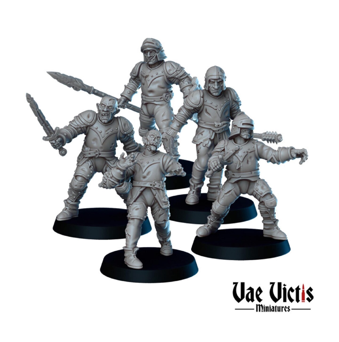 28mm 32mm Undead Guards Miniature Pack for DnD Dungeons and Dragons ...