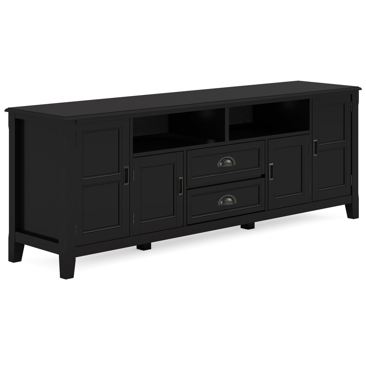 Simplihome Burlington Solid Wood Universal Tv Media Stand, 72&#x22;Transitional