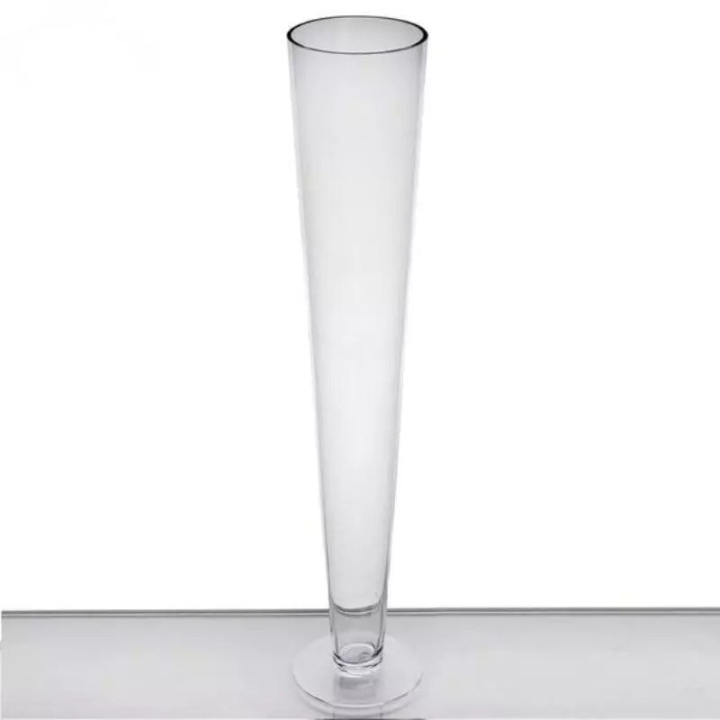4 pcs 28" tall Trumpet Clear GLASS VASES Wedding Party Centerpieces