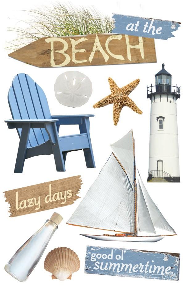 Paper House At The Beach Dimensional Stickers