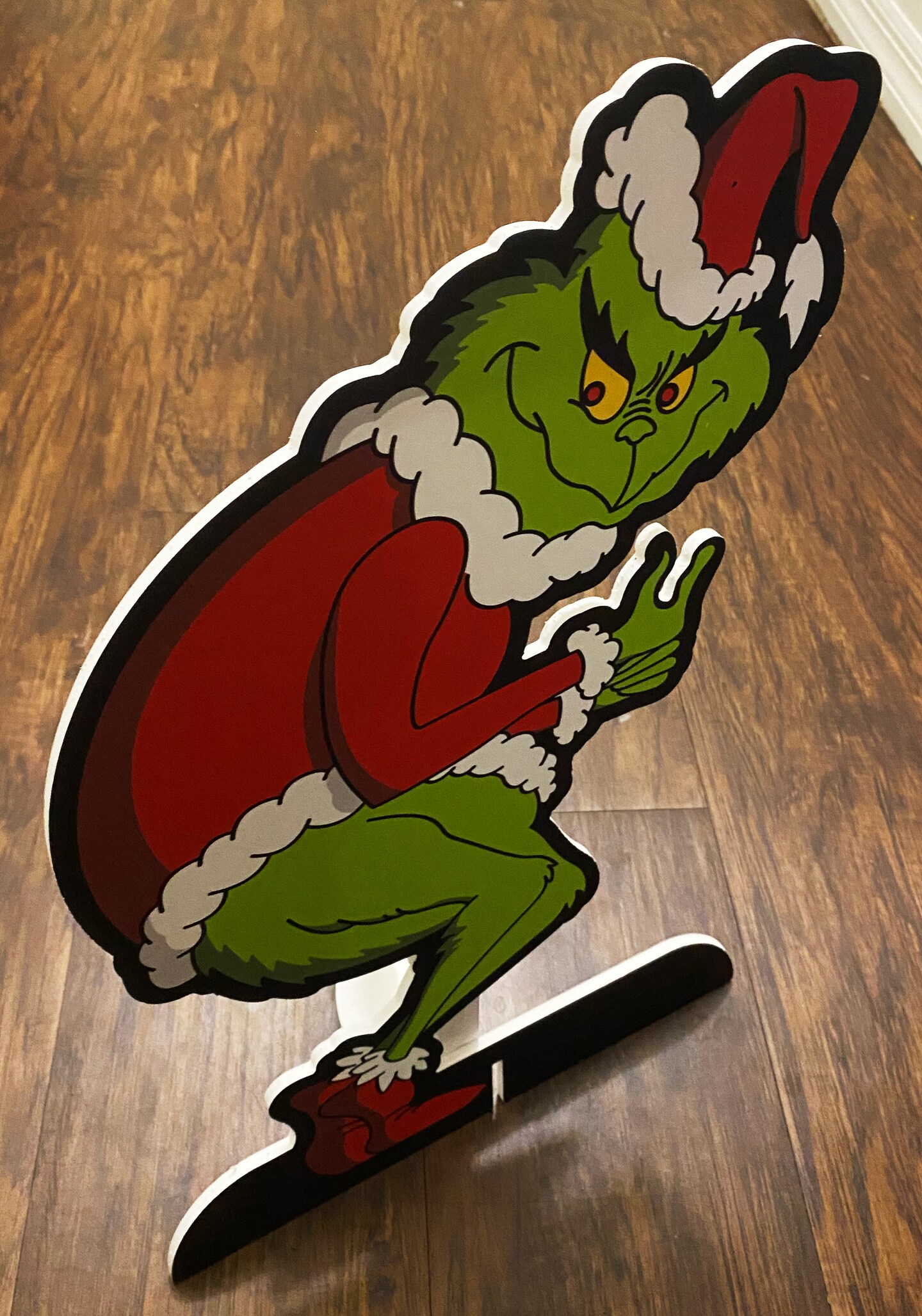 Copy-Mini Grinch Stealing Christmas Lights - Left Facing | MakerPlace by  Michaels, image size:757x1080