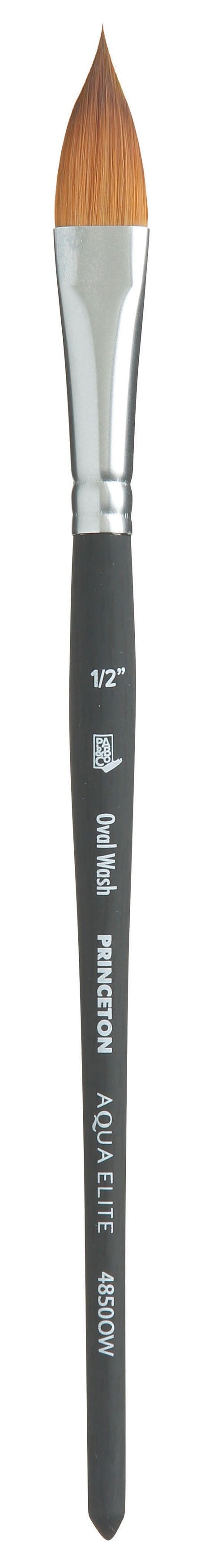 Princeton Series 4850 Aqua Elite Synthetic Watercolor Brush-Short Handle Oval Wash 1/2"