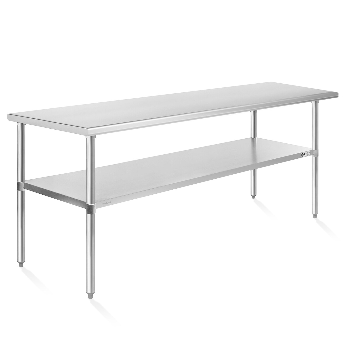 KUTLER Stainless Steel Table, NSF Heavy Duty Commercial Kitchen Prep and Work Table with Undershelf for Restaurant, Hotel, Home