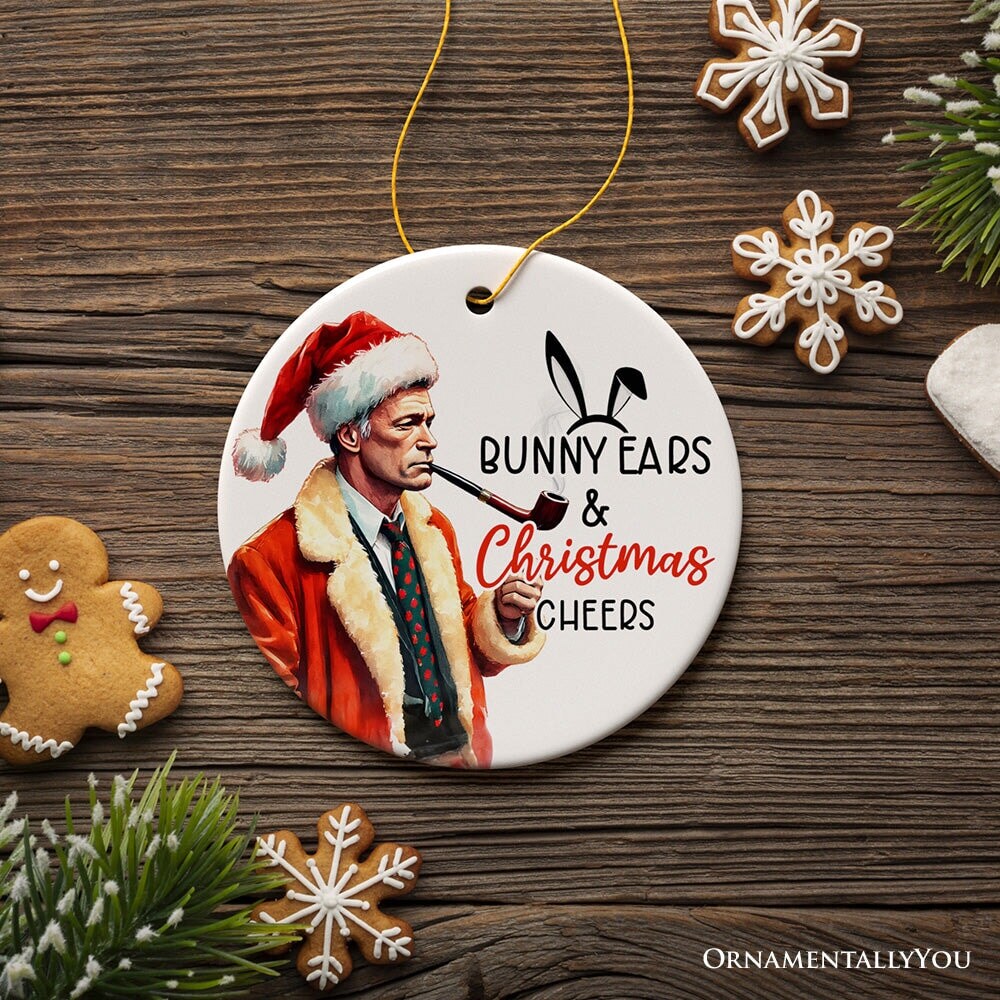 Bunny Ears & Christmas Cheers Ornament, Playboy Holiday Humor