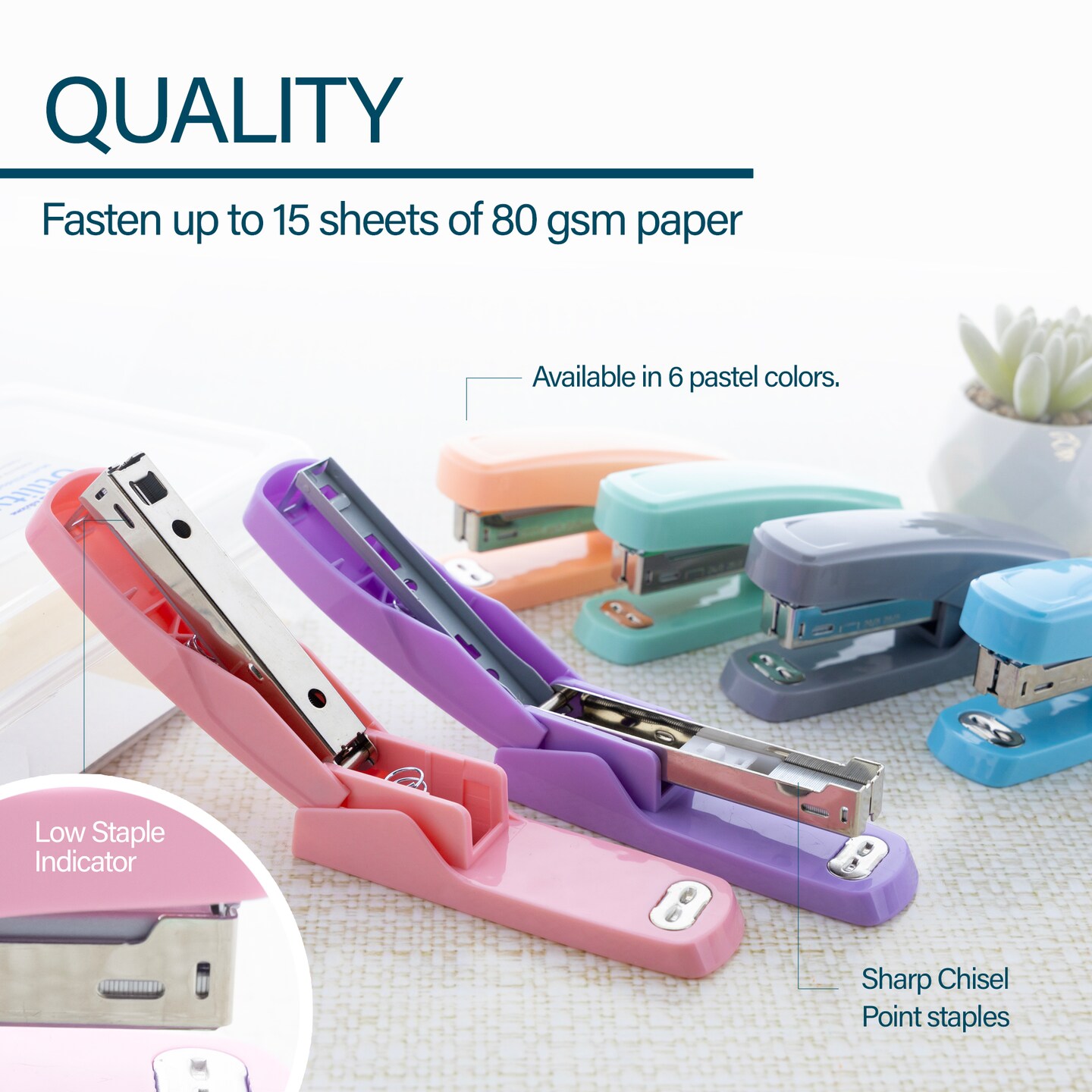 BAZIC Standard Stapler Pastel Color (26/6)