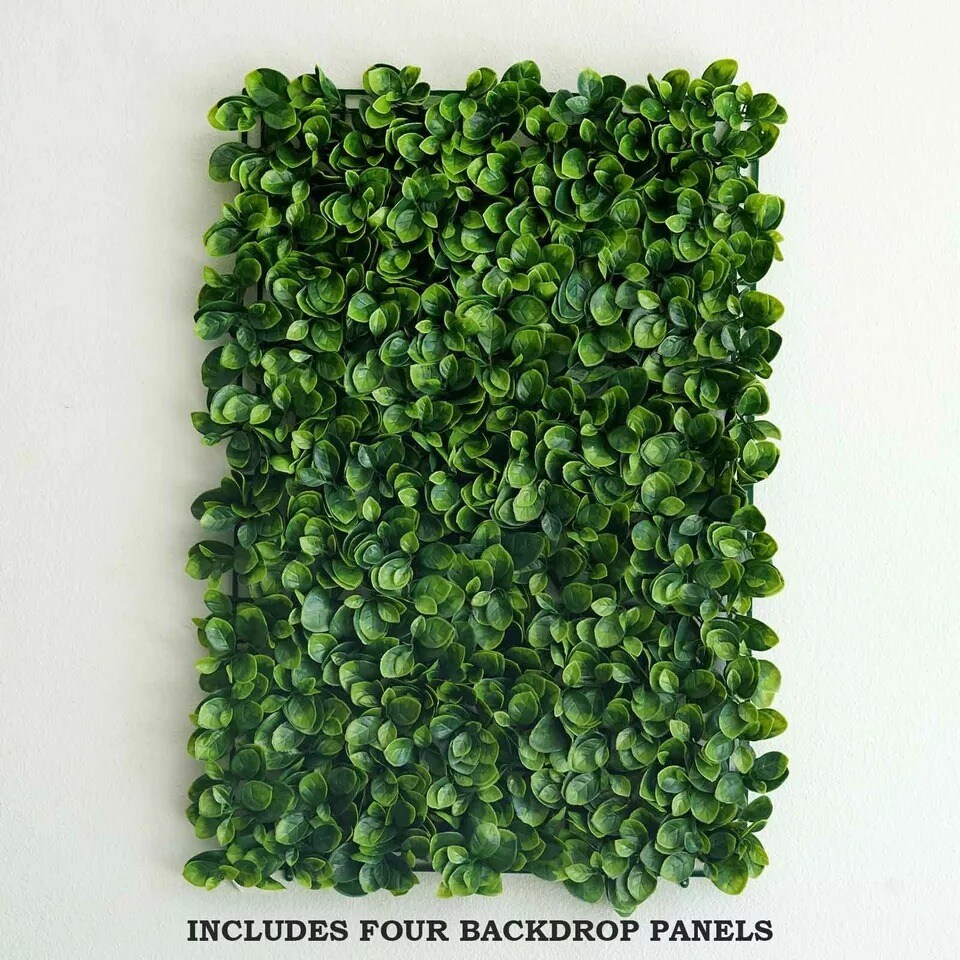 11 sq ft Green Large Boxwood Leaves 11UV Protected Wall Backdrop Panels Wedding