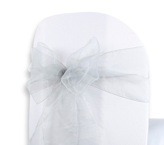 10pcs Organza Chair Sashes Tulle Chair Bows Tie Ribbon for Wedding Birthday Party Ceremony Special Events Banquet Venue Hotel Decoration
