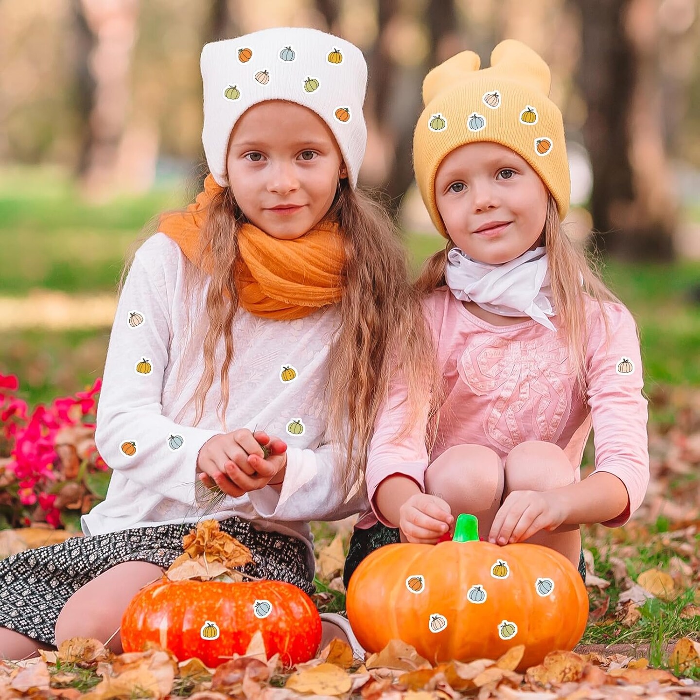 1500Pcs Mini Fall Pumpkin Stickers (Pastel) 8.1 x 4.1 x 0.2 inches