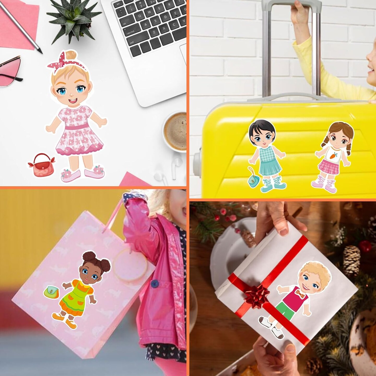 24 Sheets Make a Face and Dress Up Stickers for Girls Boys (Color)