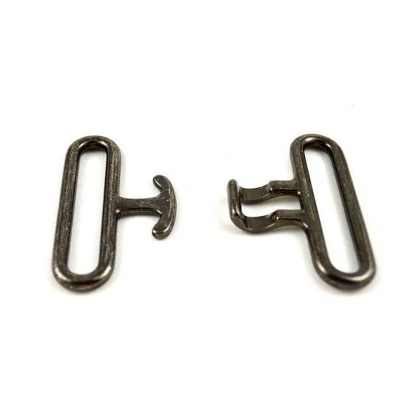 2&#x22; Gunmetal Heavy Duty Two Piece Hook and Eye Belt Buckle Durable Metal Closure