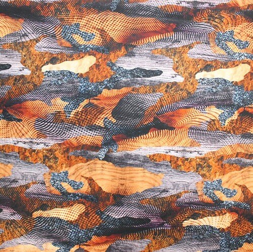 Camo Brown Printed Spandex Fabric