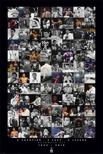 Framed Art Muhammad Ali Montage Commemorative by Anon 36 x 24