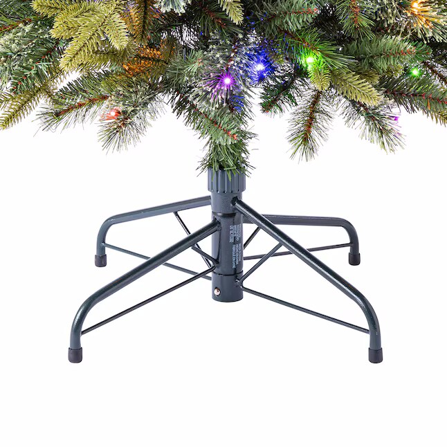 Hayden Pine Slim Christmas Tree with Twinkling Multicolor LED Lights - 7 Foot