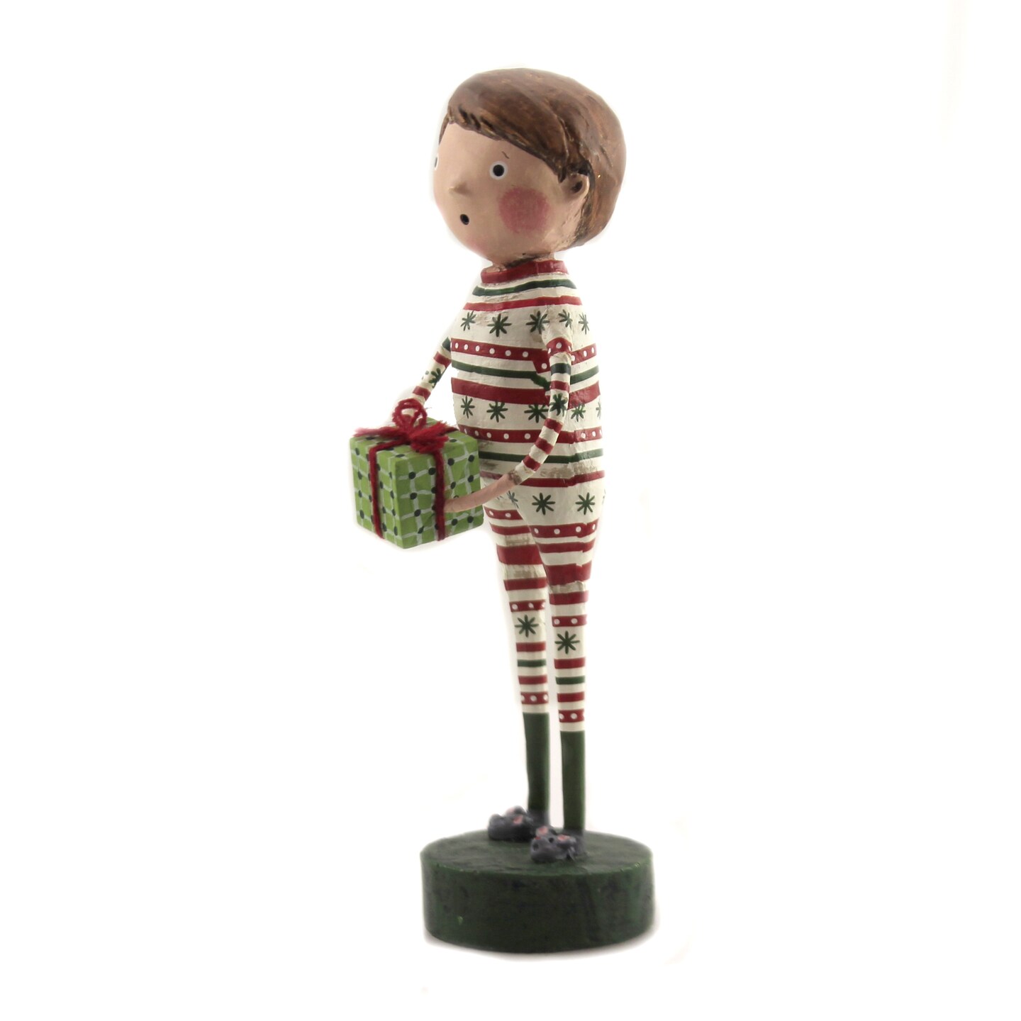 Lori Mitchell 6.5 Inch Joey&#x27;s Christmas Jammies Christmas Figurine , Lightweight Christmas Decor Mouse Slippers Christmas