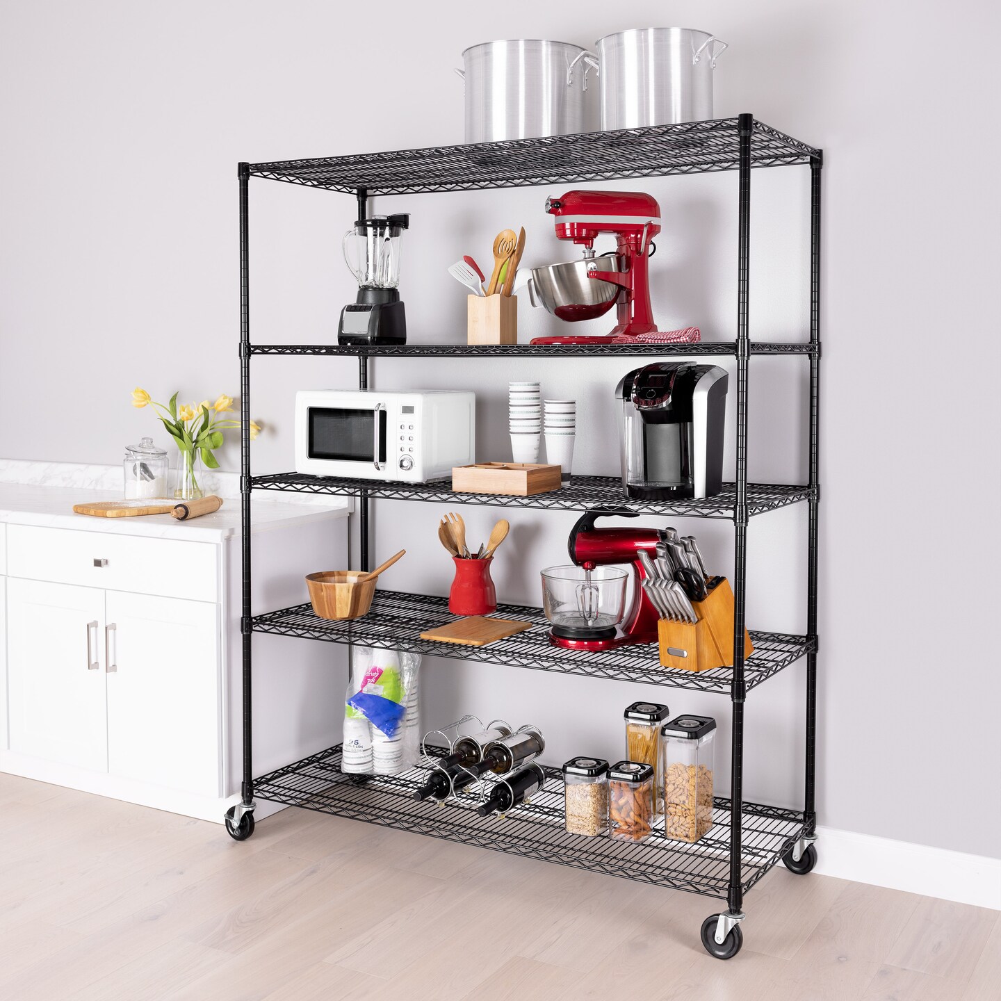 Seville Classics UltraDurable 5-Tier NSF Steel Shelving, 60" W x 24" D x 76" H