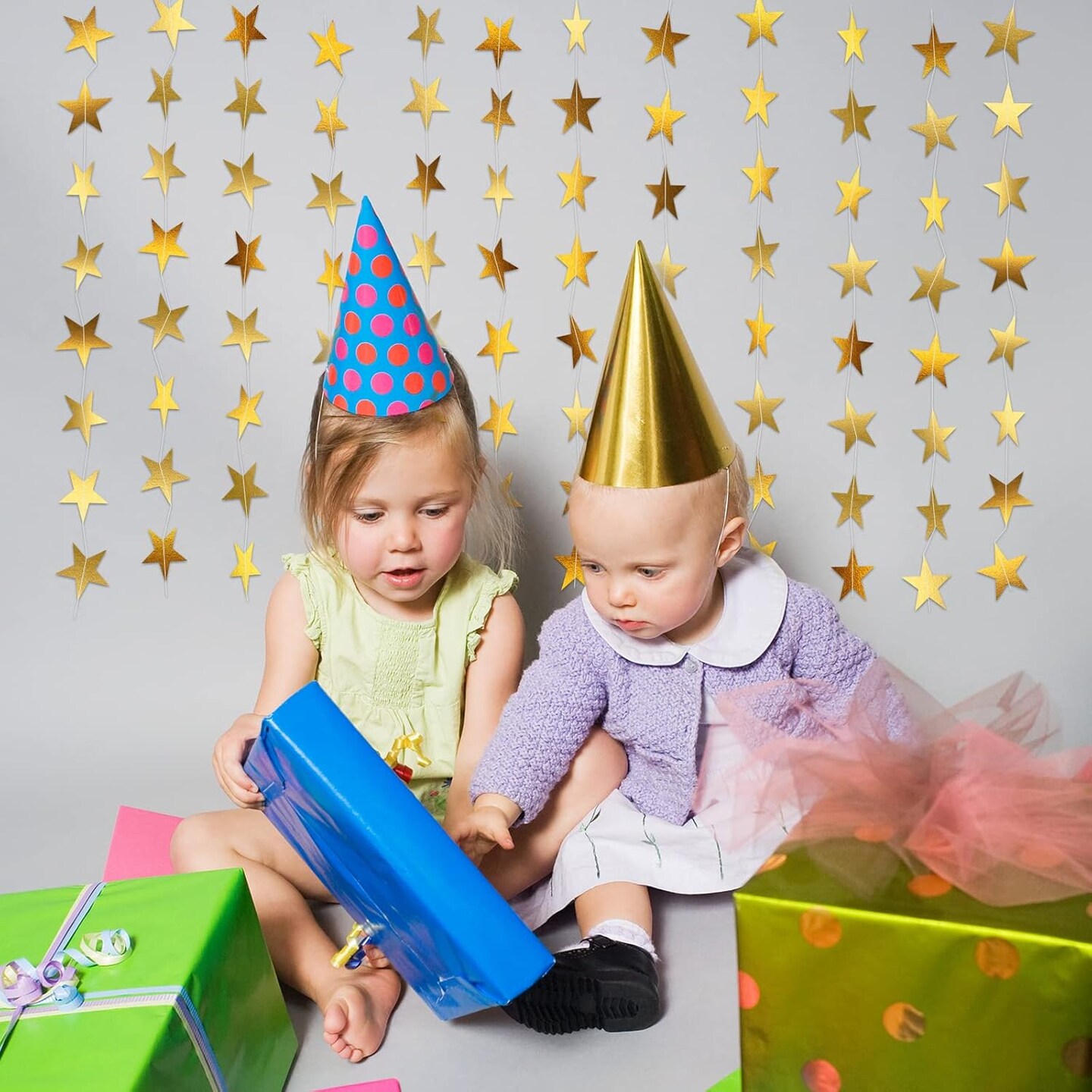 Paper Glitter Star Garland Banner Party Decoration