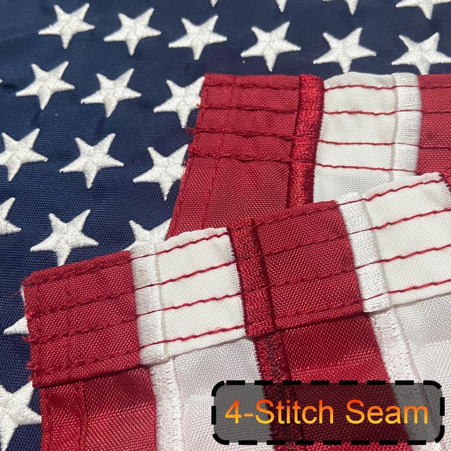 American Flag 12X18 Inches,USA Embroidered Star Stripe | 4-Ply Stitching Reinforcement | Two Brass Grommets Heavy Duty Nylon Samll US Whips Flags For Boat Marine Car Oustside Utv Atv