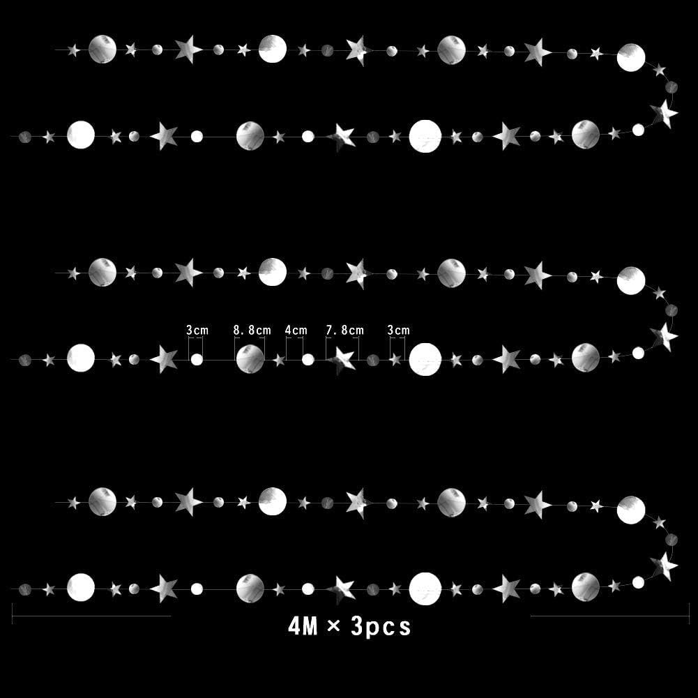 Silver Star Garland Party Decorations Twinkle