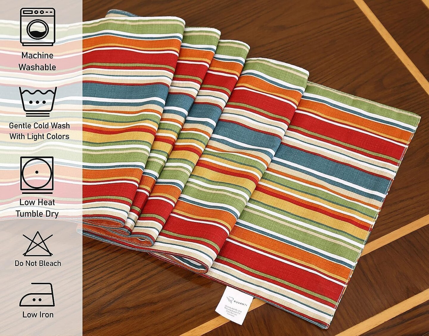 100% Cotton Table Runner 108 Inches Long, Non-Slip, Stain Resistant, Washable &#x26; Reusable Table Runners