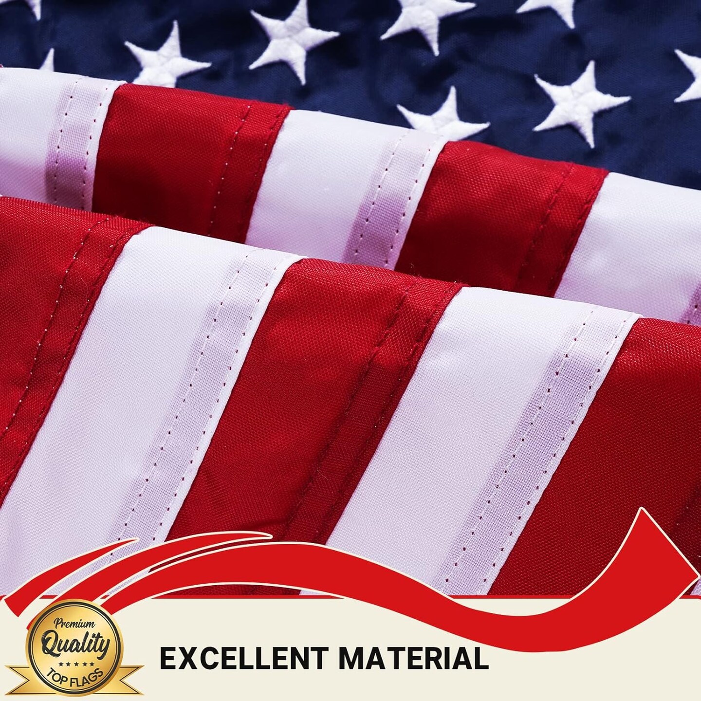 American Flag 12x18 Inch Embroidered US Small USA Boat Flags for Outside with 2 Brass Grommets Heavy Duty Nylon for Marine Boat Cabin