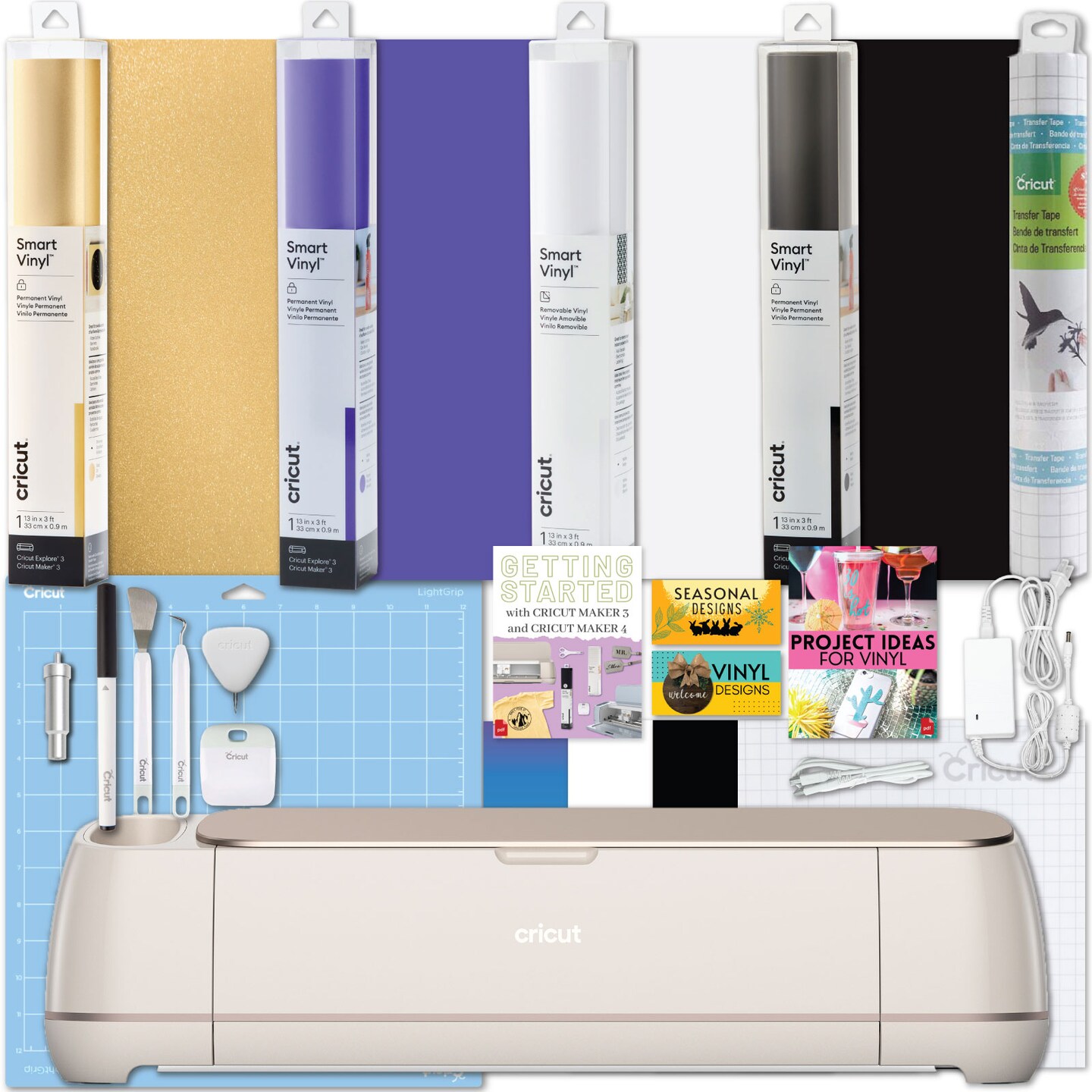 Cricut Maker 4 Cutting Machine with Smart Vinyl Rolls Bundle