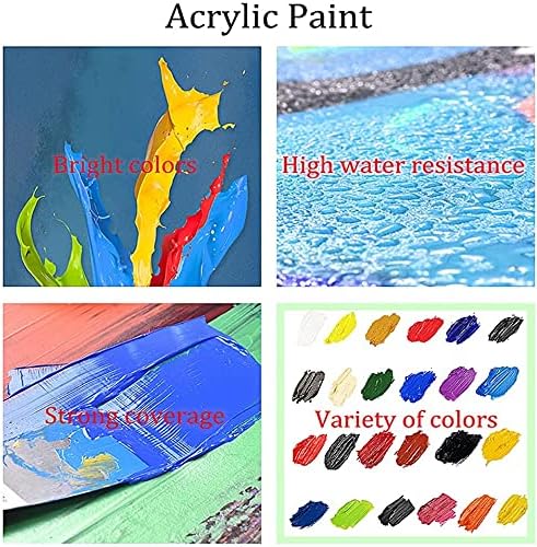 Paint by Number Mountains waterfall DIY Painting On Canvas, Paintwork with Paintbrushes Acrylic Paints,Perfect for Paint by Numbers for Adults and Kids Students Beginner