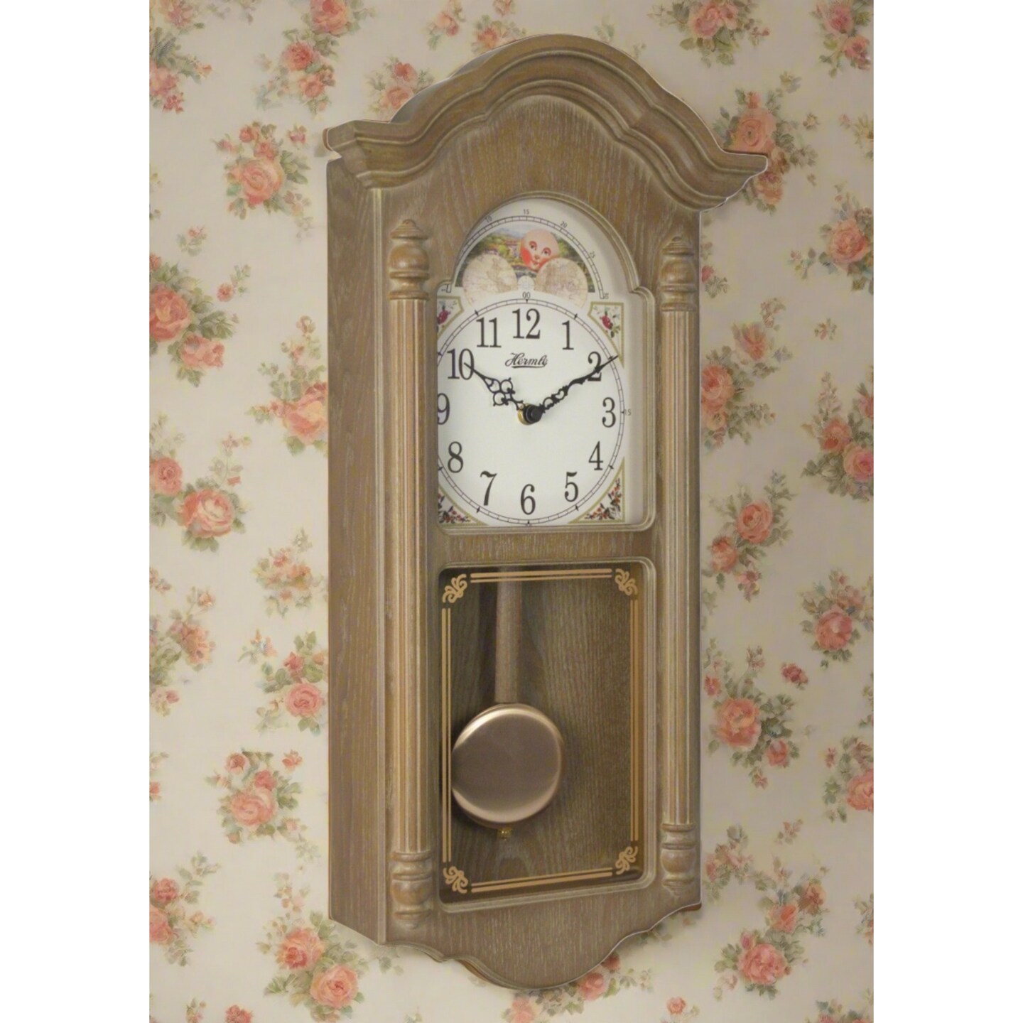 Hermle Westminster Chimes Wall Clock - 22&#x22; - Smoked Brown Finish