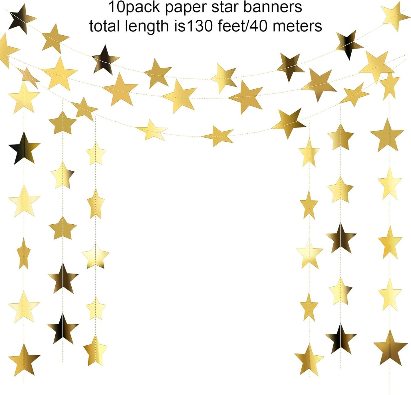 130 Feet Star Hanging Bunting Banner party decorations