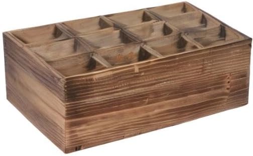 Farmhouse Wooden Storage Crate for Decoration 13 x 10 inches, Rustic Beer Holder Box, Wood Crate Box for Crafts, Beverage Serving Caddy with Carrying Handles