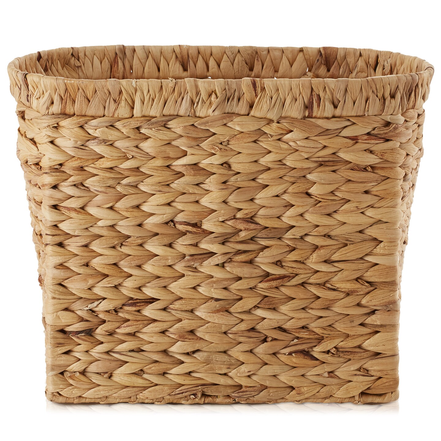 Casafield Woven Magazine Holder with Handles - Seagrass Water Hyacinth Storage Basket for Bathroom, Living Room, Home Office