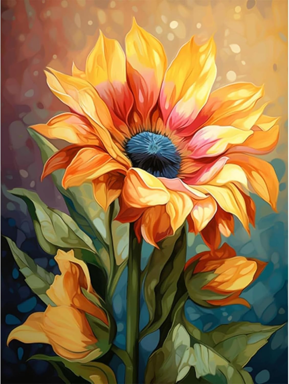 Paint by Numbers Sunflower for Adults Beginners with Frame,Sunflower Acrylic Adult Paint by Number Kits on Canvas,Abstract Landscape Digital Oil Number Painting Kits for Home Decor