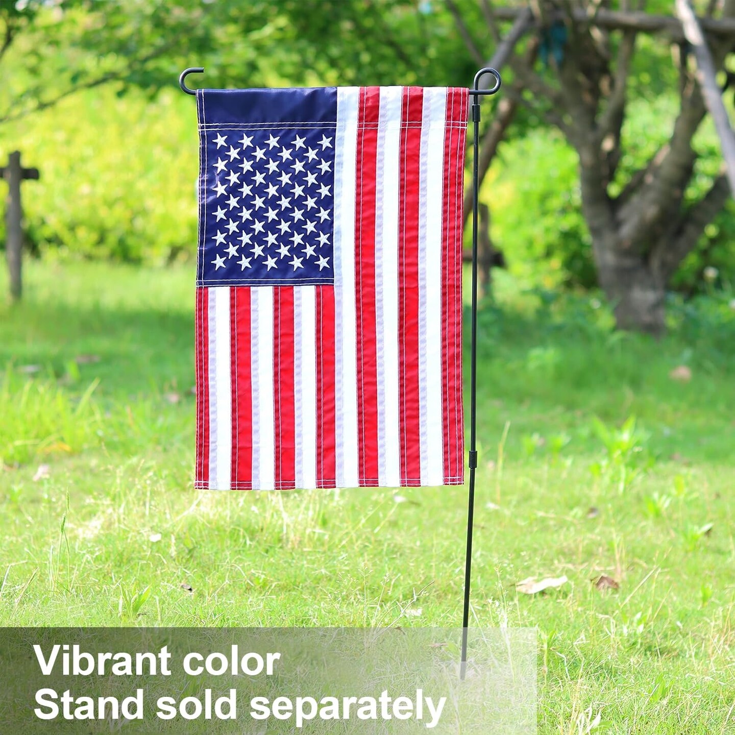 2 Pack American Flag Garden Flags Embroidered - 12&#x27;&#x27;x18&#x27;&#x27;, Deluxe Embroidered Stars and Sewn Stripes USA Garden Flags,Patriotic Decorative Yard Flags for Garden and Home, 210D Nylon