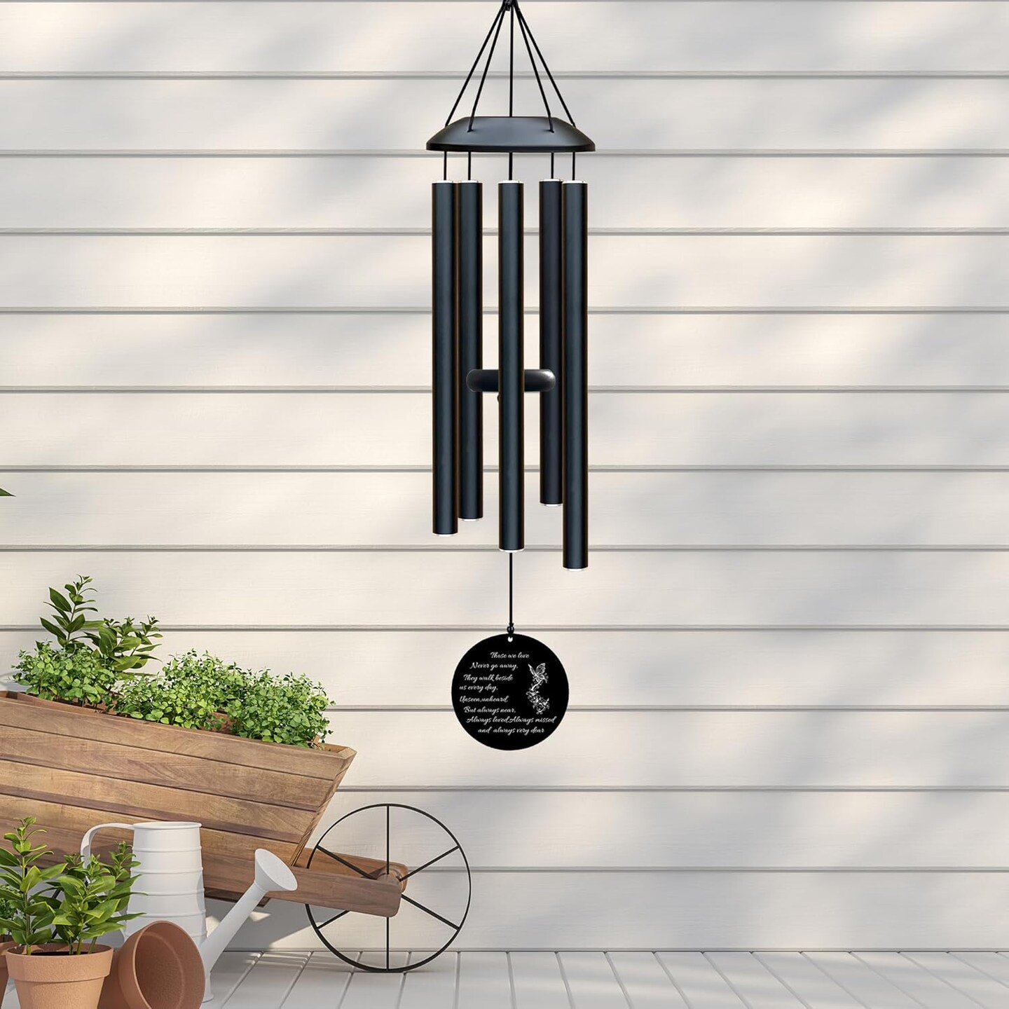 Memorial Wind Chimes for Loss of Loved One, Sympathy Gift for Loss of Mother Father Grandma Grandpa Outdoor Wind Chimes for Outside Metal Wind Chimes Hanging, 35", Yard Art Decor