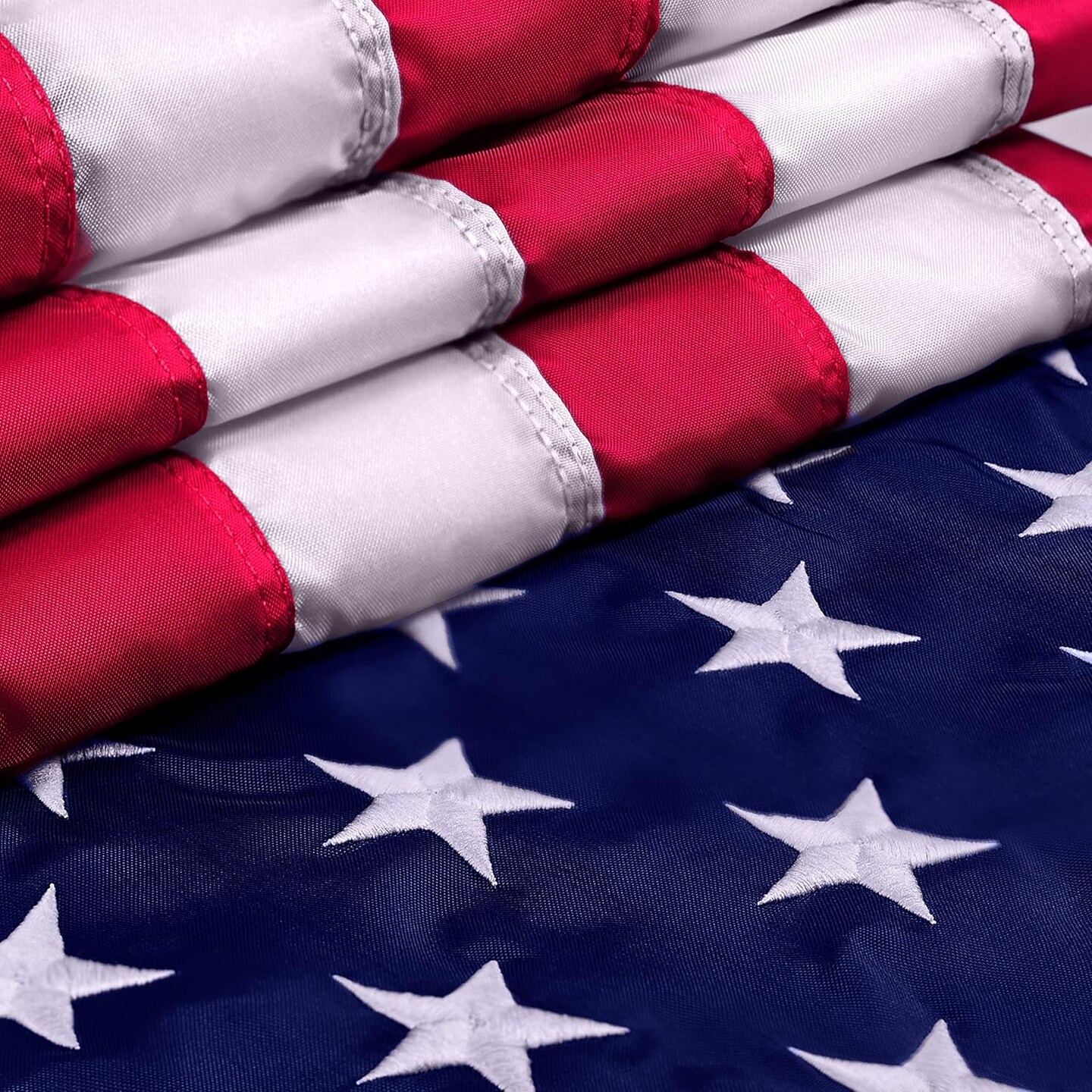 2.5x4 American Flags for Outside | Amercian Flag Made in USA Heavy Duty American Flags for Outside 2.5x4 with Embroidered Stars and Sewn Stripes American Flags for Outdoor High Wind- All Weather US