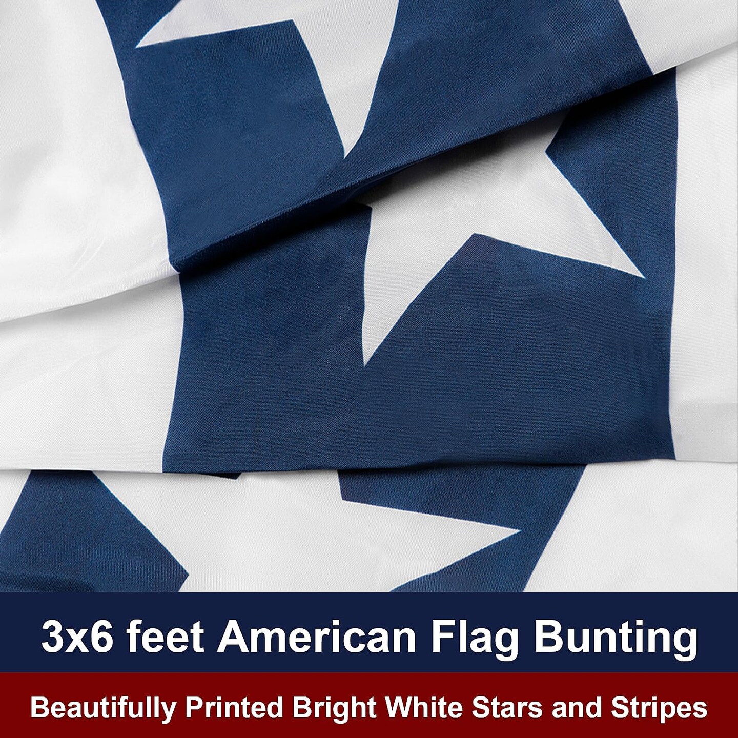 American Flags 3x6, 4th Of July Decorations, USA Flags Pleated Fan Flag, Patriotic Bunting For Outside, Red White And Blue Buntings