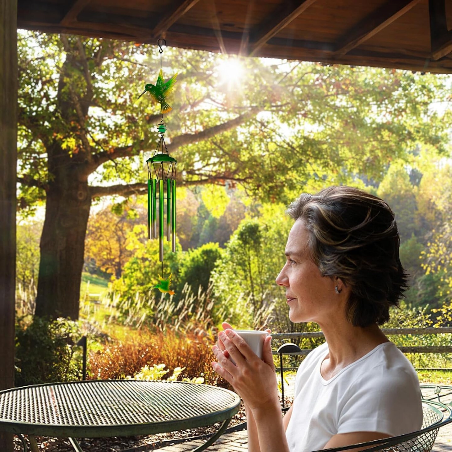 Hummingbird Wind Chimes, Outdoor Metal Wind Chimes Decor