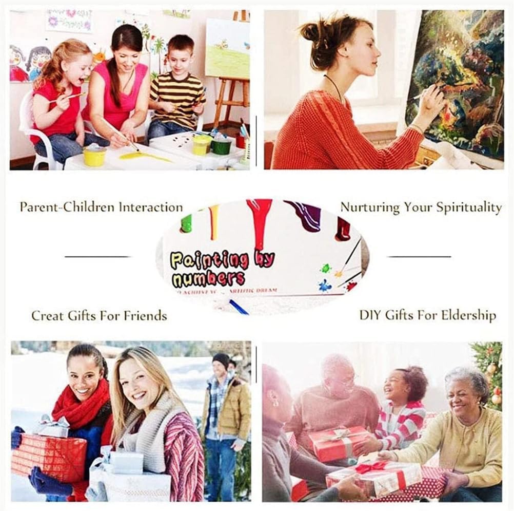 Paint by Numbers Water Lily Pond Lotus Impression Kit for Adults Beginner DIY Oil Painting 16x20 inch